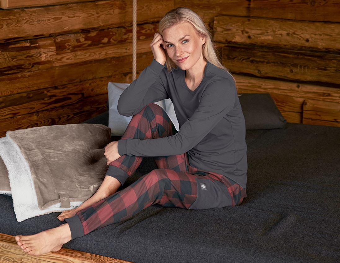Accessori: e.s. pantaloni Pyjama, donna + rosso ossido/grigio carbone 1