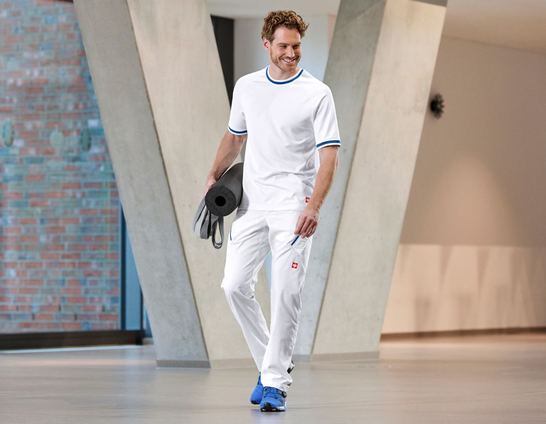 Pantaloni: Pantaloni multipocket e.s.ambition + bianco/blu genziana 6