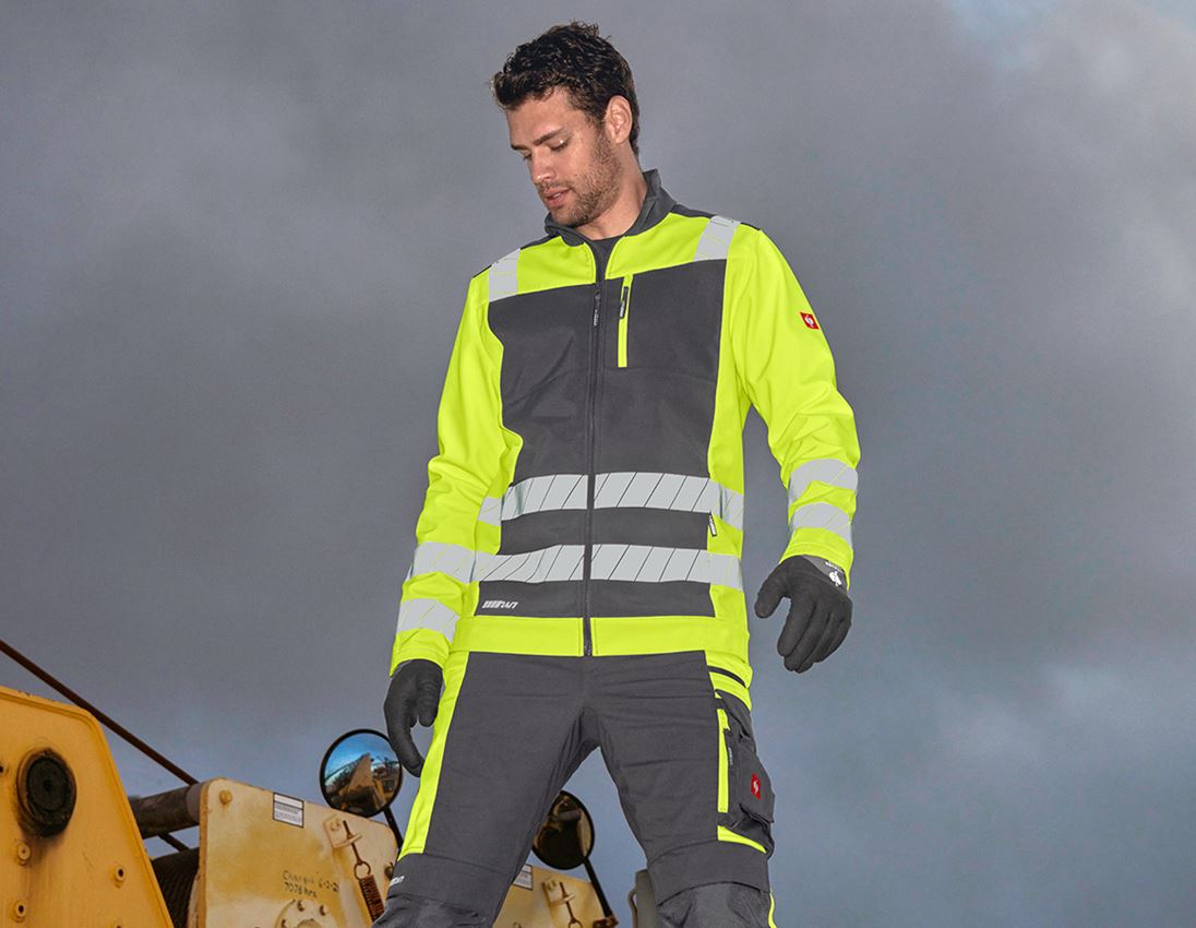 Giacche: Giacca Softshell segnaletica e.s.motion 24/7 + antracite /giallo fluo 2