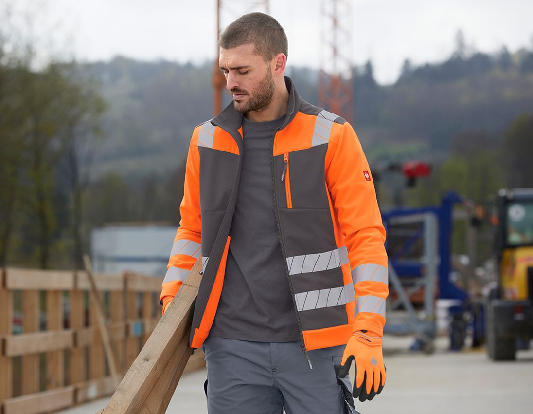 Giacche: Giacca Softshell segnaletica e.s.motion 24/7 + antracite /arancio fluo 1