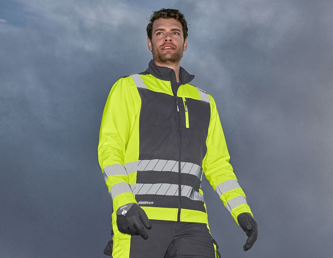 Temi: Giacca Softshell segnaletica e.s.motion 24/7 + antracite /giallo fluo