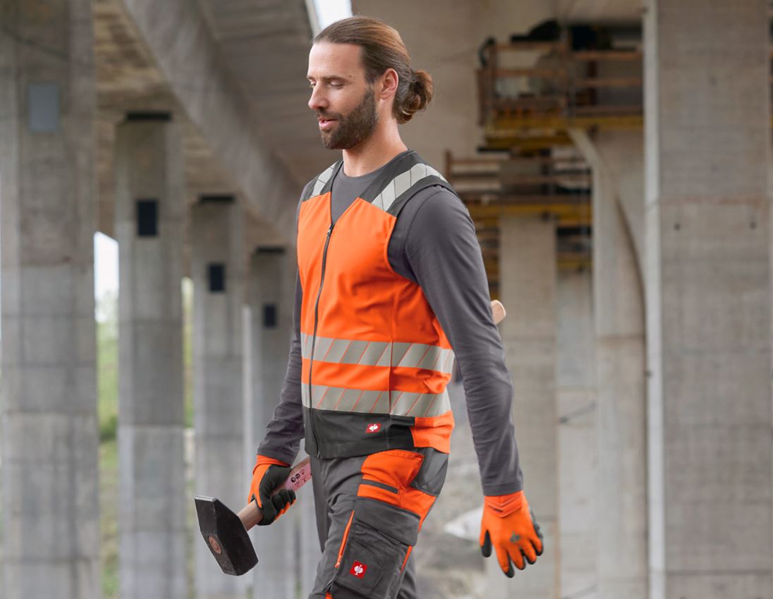 Gilet: Gilet segnaletico e.s.motion 24/7 + arancio fluo/antracite  1