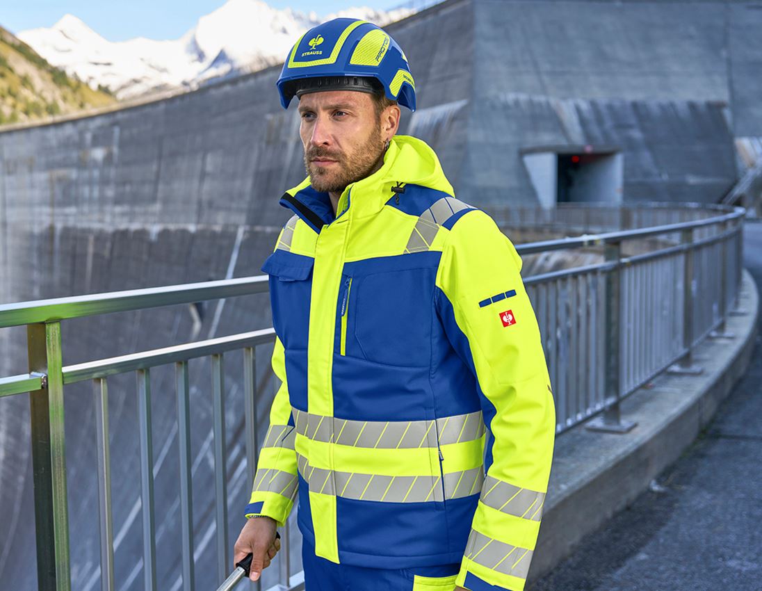 Abbigliamento: Giacca segnaletica inve. Softshell e.s.motion 24/7 + blu reale/giallo fluo