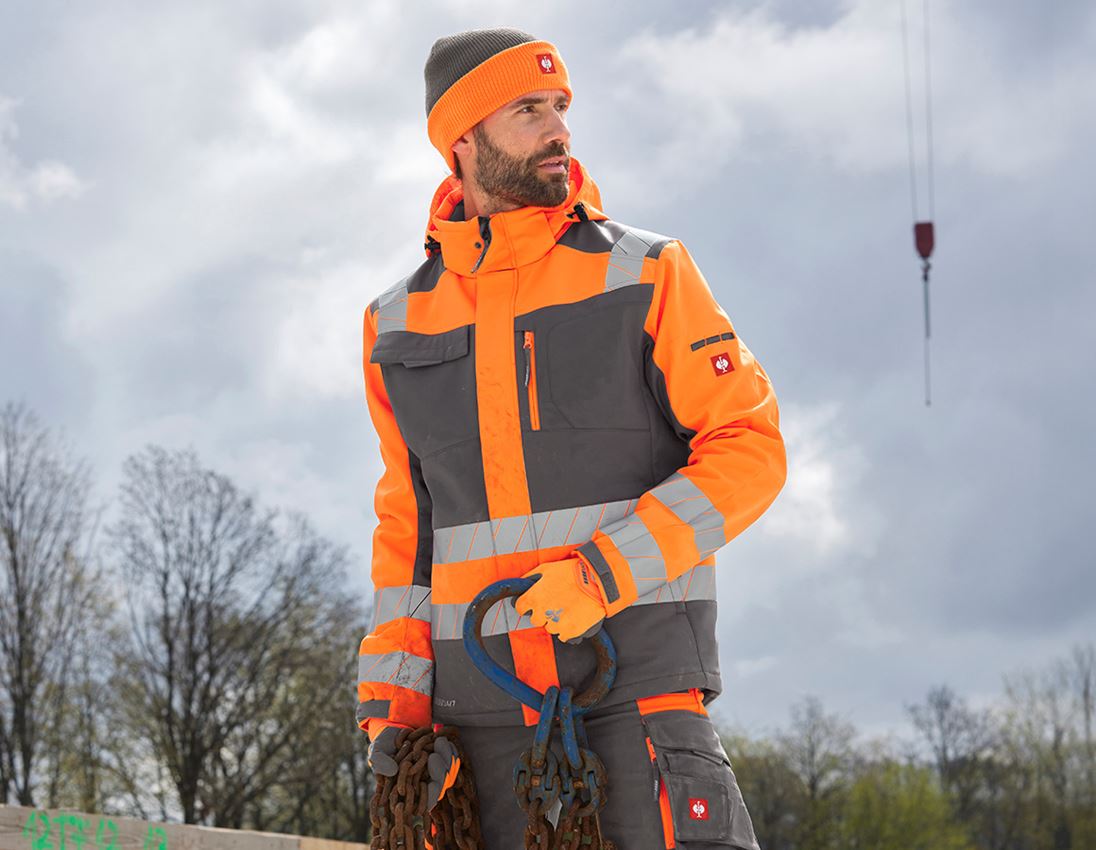 Temi: Giacca segnaletica inve. Softshell e.s.motion 24/7 + antracite /arancio fluo 2