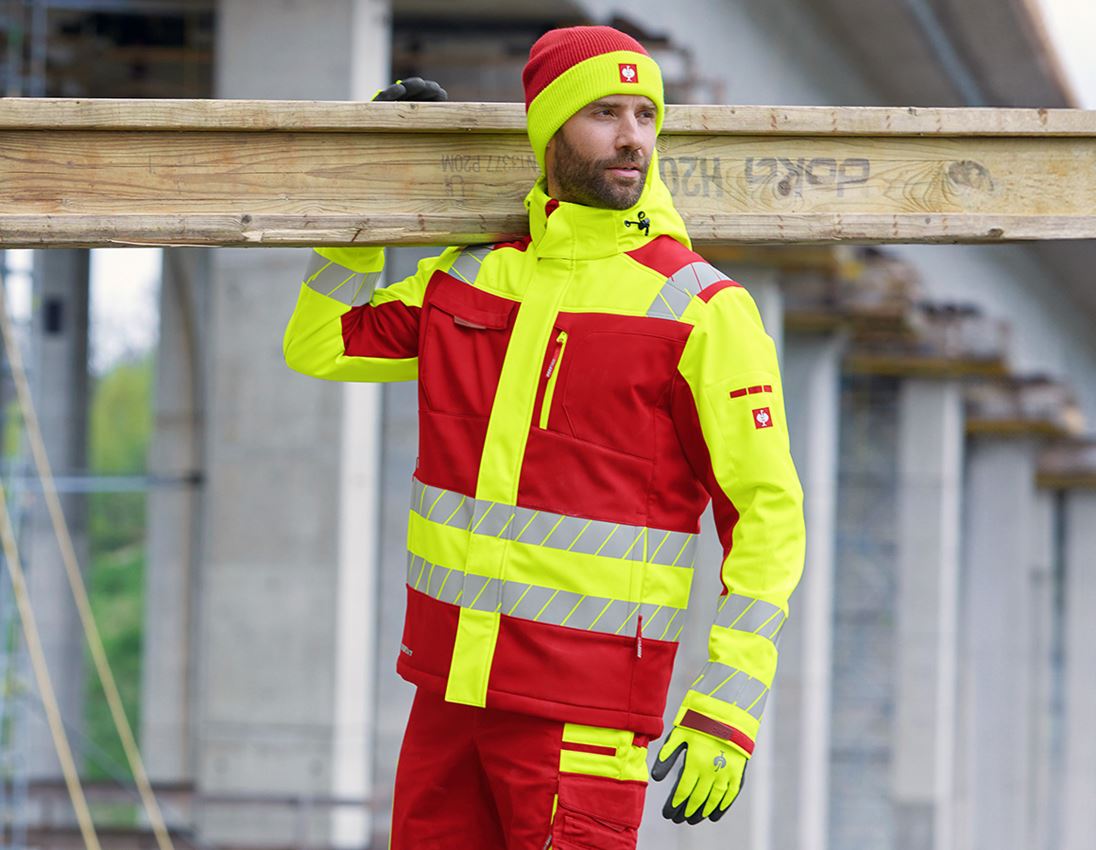 Temi: Giacca segnaletica inve. Softshell e.s.motion 24/7 + rosso/giallo fluo