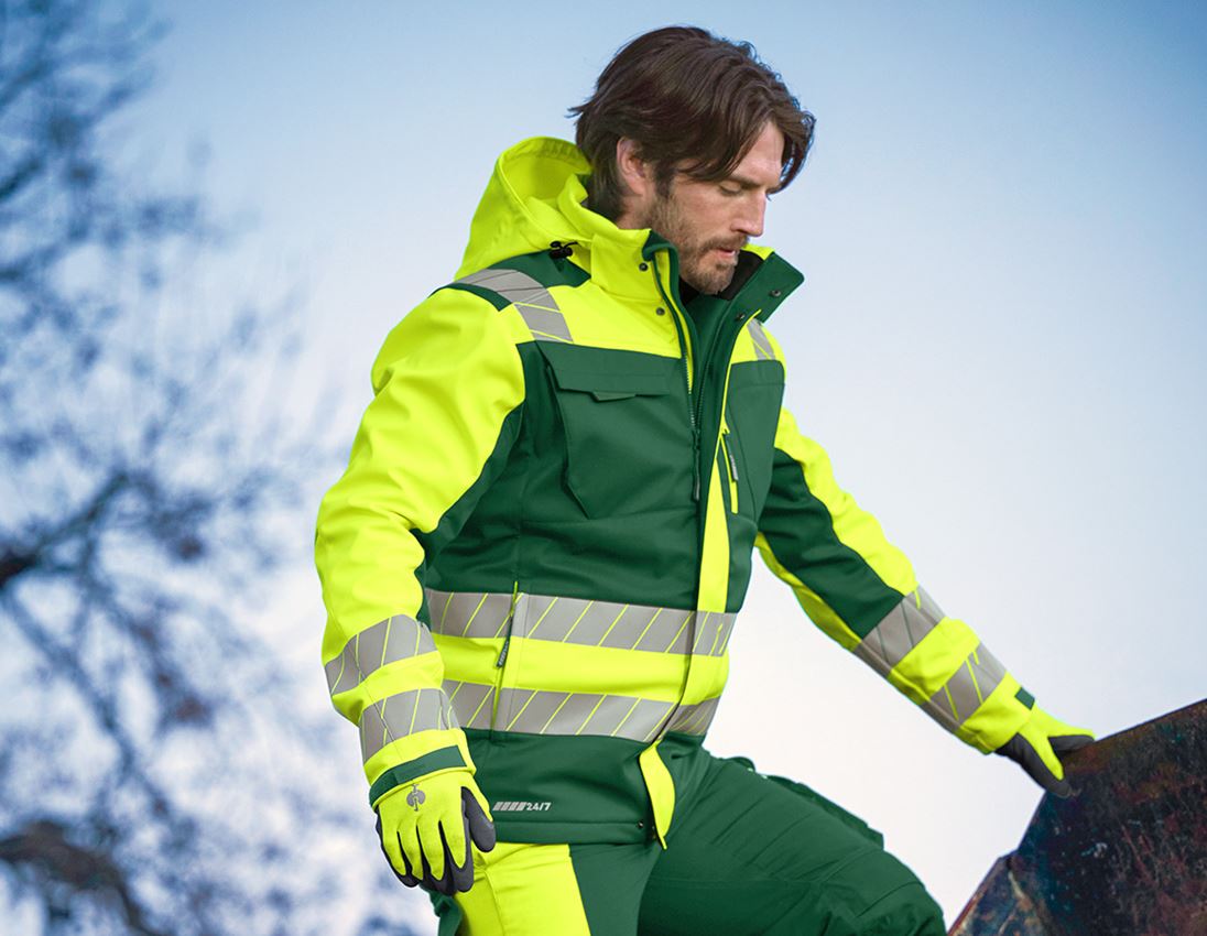 Giacche: Giacca segnaletica inve. Softshell e.s.motion 24/7 + verde/giallo fluo