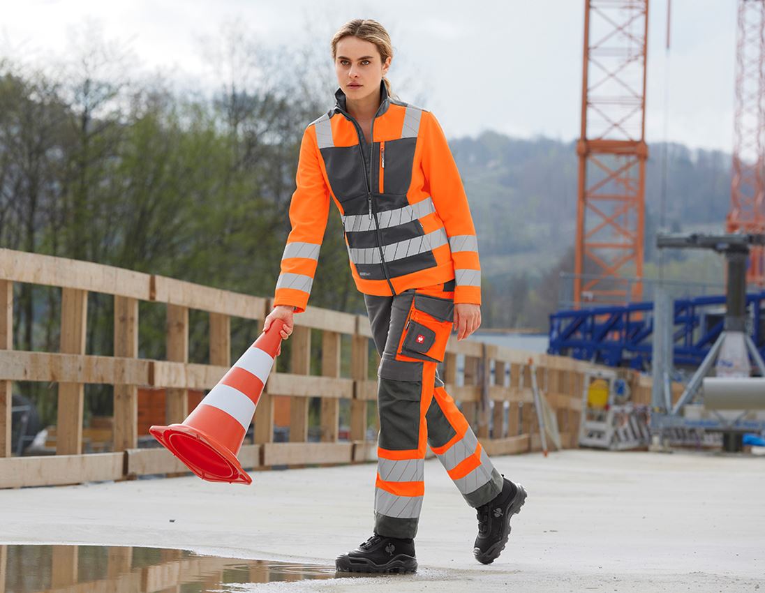 Giacche da lavoro: Giacca Softshell segnaletica e.s.motion 24/7, do. + antracite /arancio fluo 2