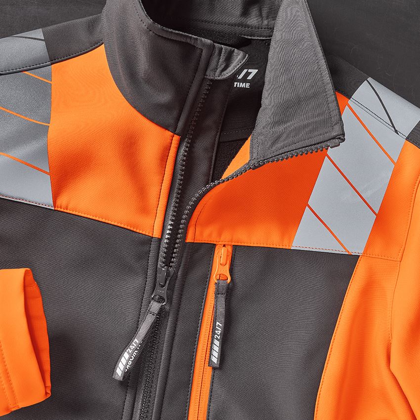 Giacche da lavoro: Giacca Softshell segnaletica e.s.motion 24/7, do. + antracite /arancio fluo 2