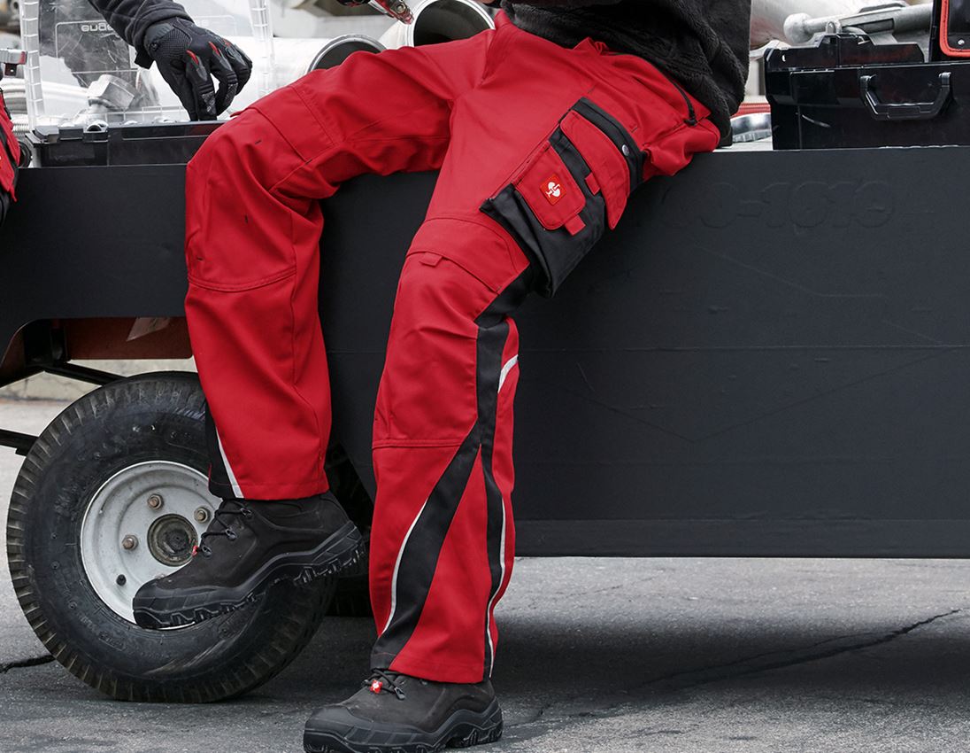 Installatori / Idraulici: Pantaloni invernali e.s.motion + rosso/nero