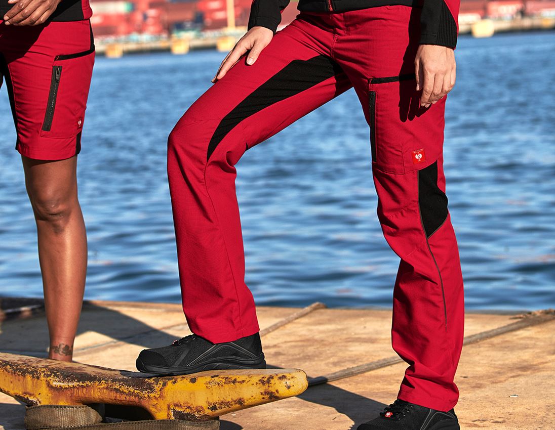 Pantaloni da lavoro: Pantaloni da donna e.s.vision + rosso/nero 1