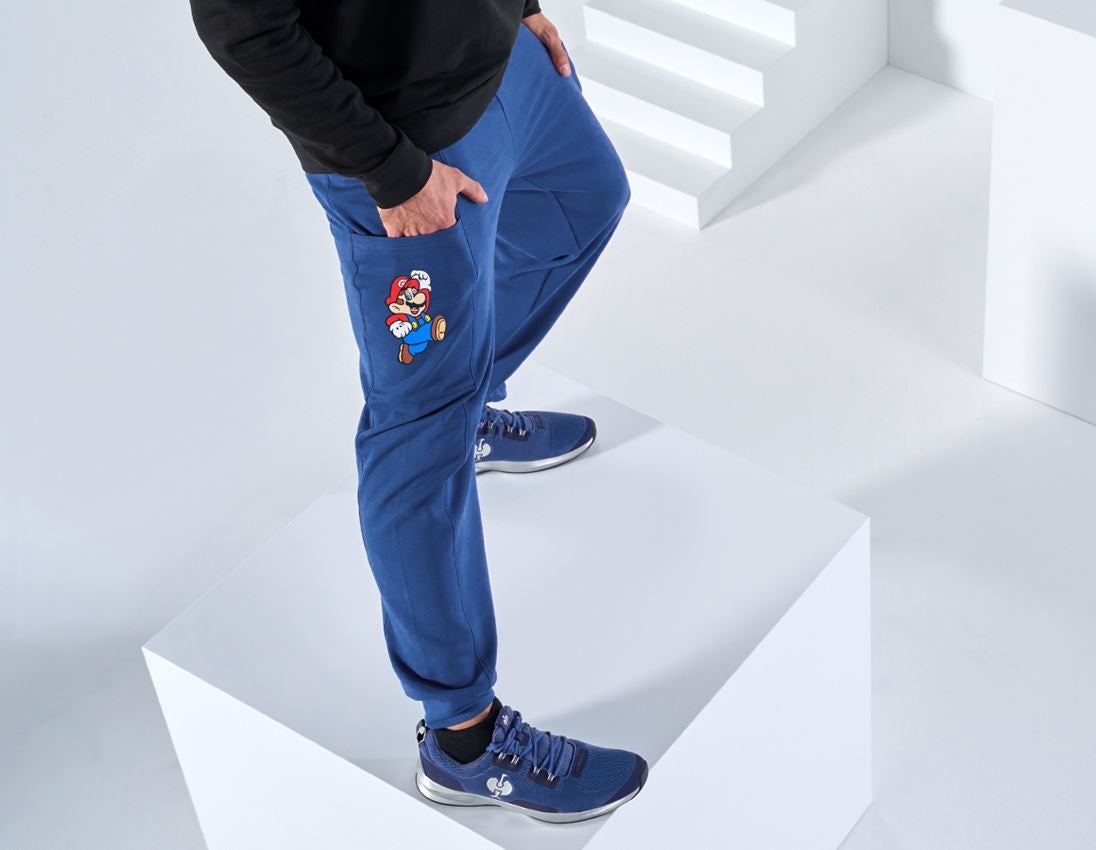 Collaborazioni: Pantaloni della tuta Super Mario, uomo + blu alcalino