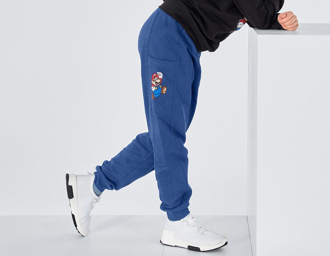 Accessori: Pantaloni della tuta Super Mario, bambino + blu alcalino