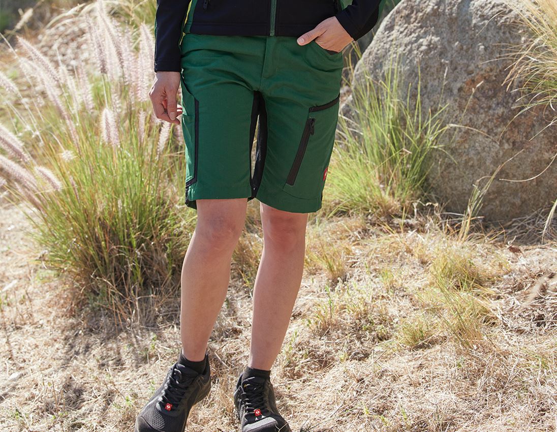Pantaloni da lavoro: Short e.s.vision, donna + verde/nero