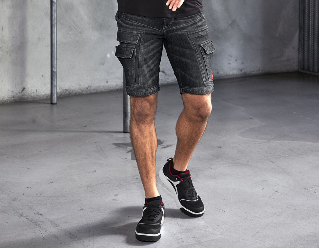 Pantaloni: e.s. Cargo Worker-Jeans-Short POWERdenim + blackwashed 1