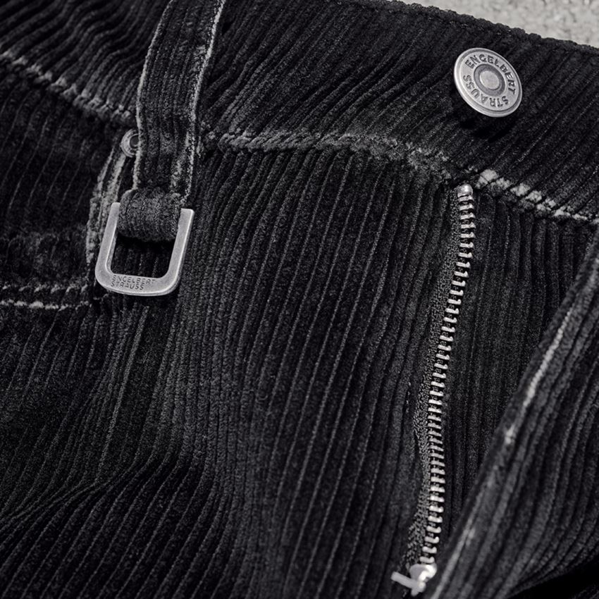 Pantaloni da lavoro: e.s. pantaloncini cargo velluto a coste stretch + nero 2