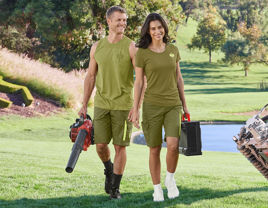Pantaloni da lavoro: Short e.s.trail, donna + verde ginepro/verde lime 3