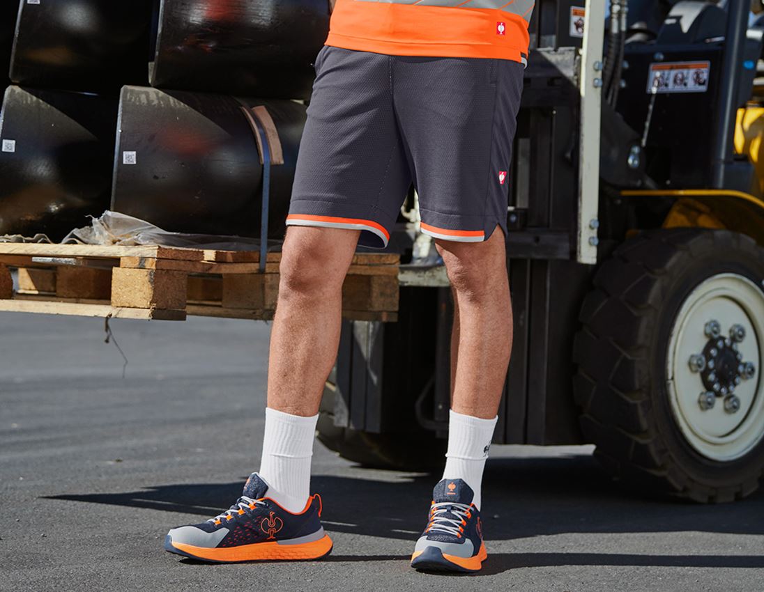 Pantaloni: Short funzionali e.s.ambition + blu scuro/arancio fluo