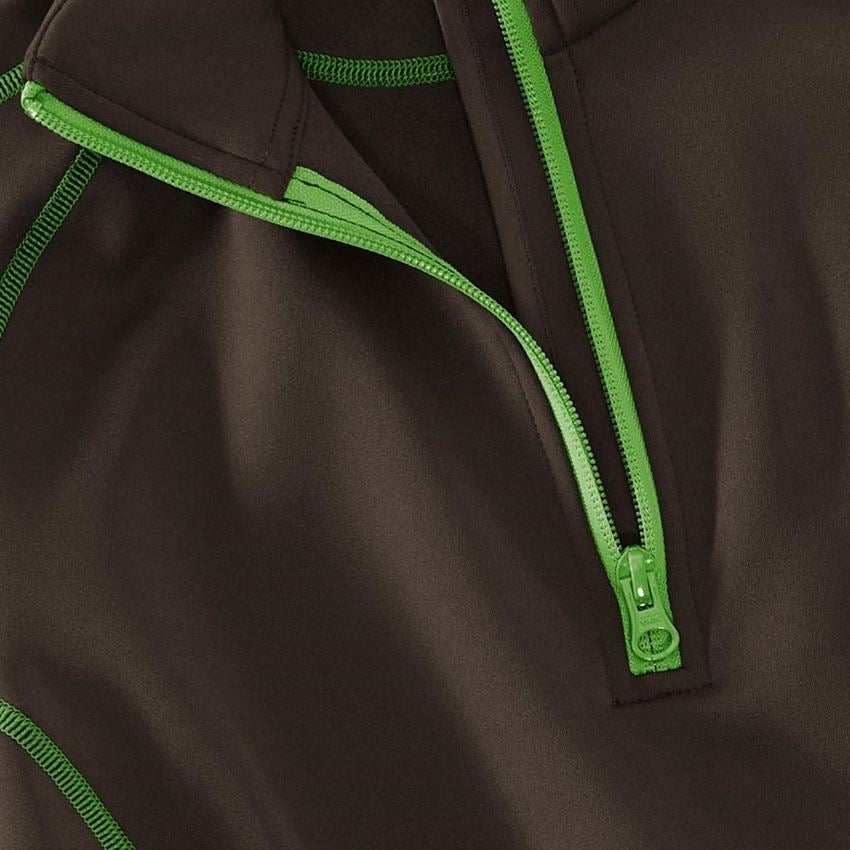 Maglie | Pullover | Bluse: Troyer funz. thermo stretch e.s.motion 2020, donna + castagna/verde mare 2