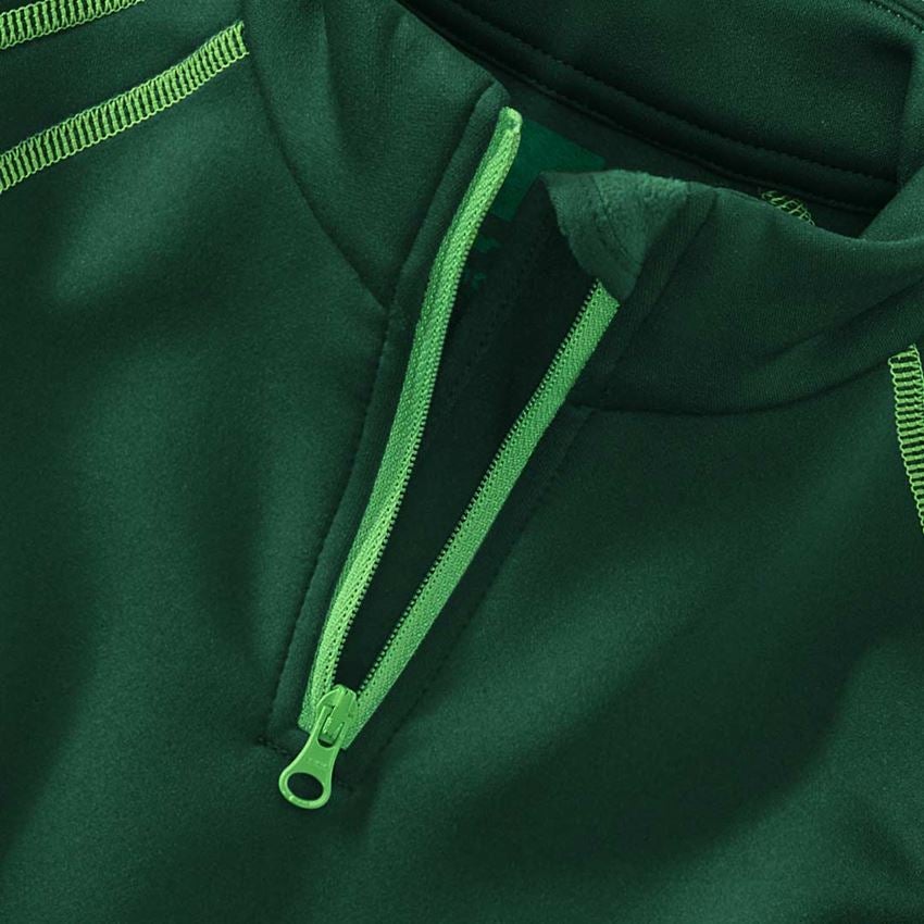 Maglie | Pullover | T-Shirt: Troyer funz. thermo stretch e.s.motion 2020, bamb. + verde/verde mare 2