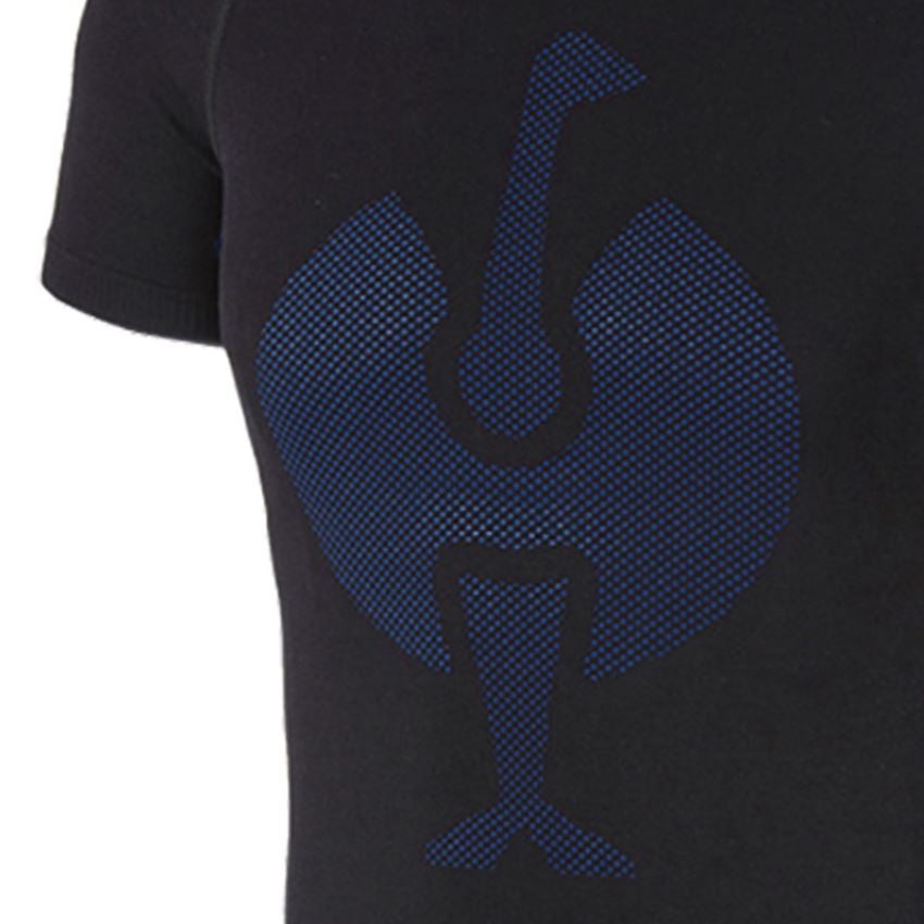 Freddo: e.s. t-shirt funzionale seamless - warm + nero/blu genziana 2
