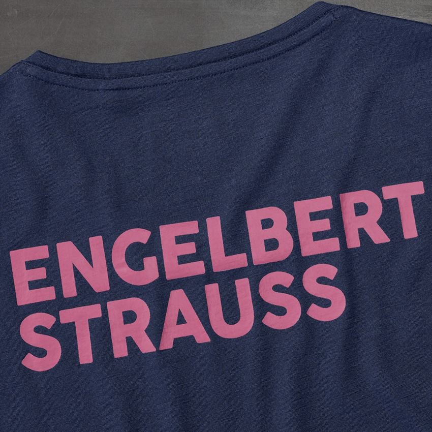 Abbigliamento: T-Shirt merino e.s.trail, donna + blu profondo/rosa tara 2