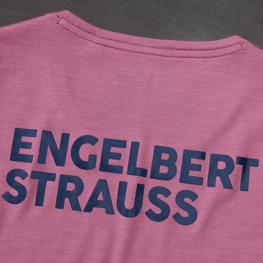 Maglie | Pullover | Bluse: T-Shirt merino e.s.trail, donna + rosa tara/blu profondo 2