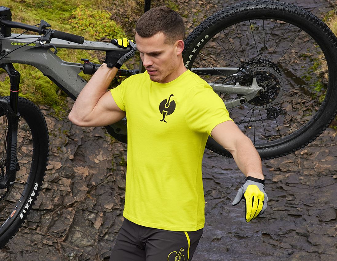 Maglie | Pullover | Camicie: T-Shirt merino e.s.trail + giallo acido/nero