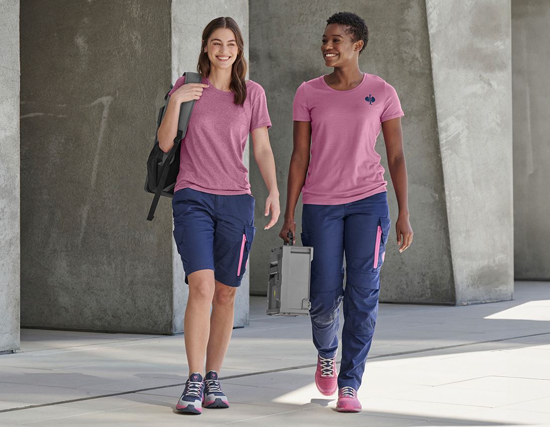 Maglie | Pullover | Bluse: T-Shirt seamless e.s.trail, donna + rosa tara melange 2