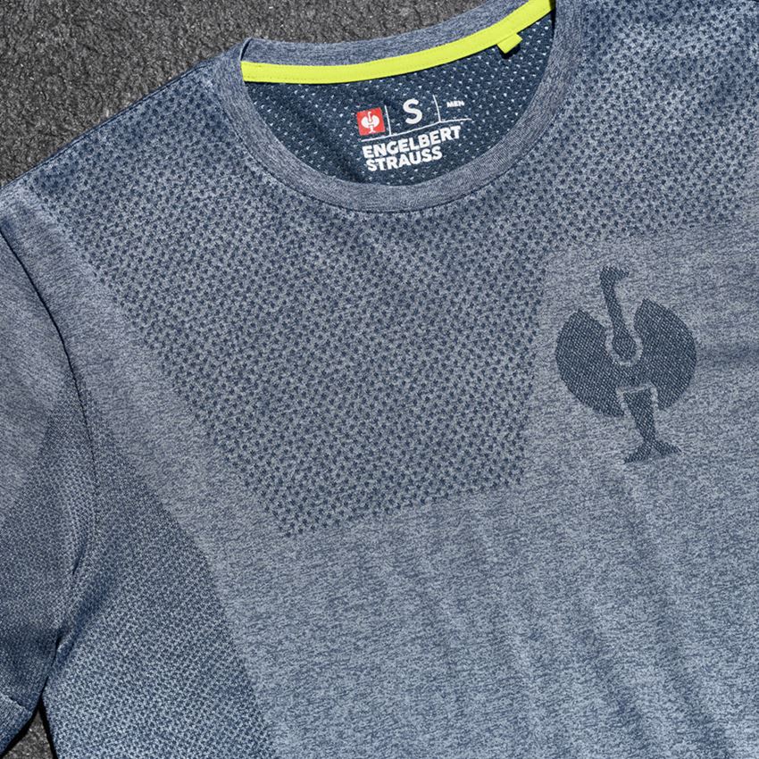 Maglie | Pullover | Camicie: T-Shirt seamless e.s.trail + blu profondo melange 2