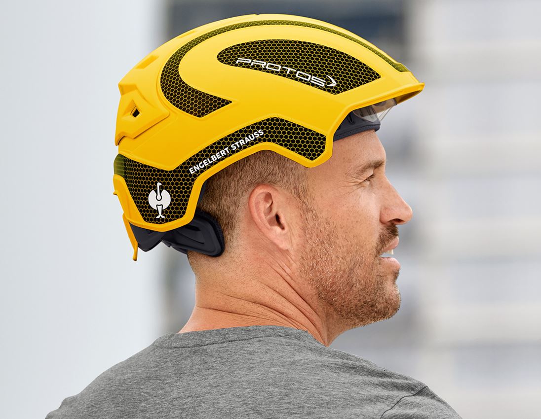 Sicurezza sul lavoro: e.s. casco da lavoro Protos® + STRAUSSbox 215 midi + giallo/nero