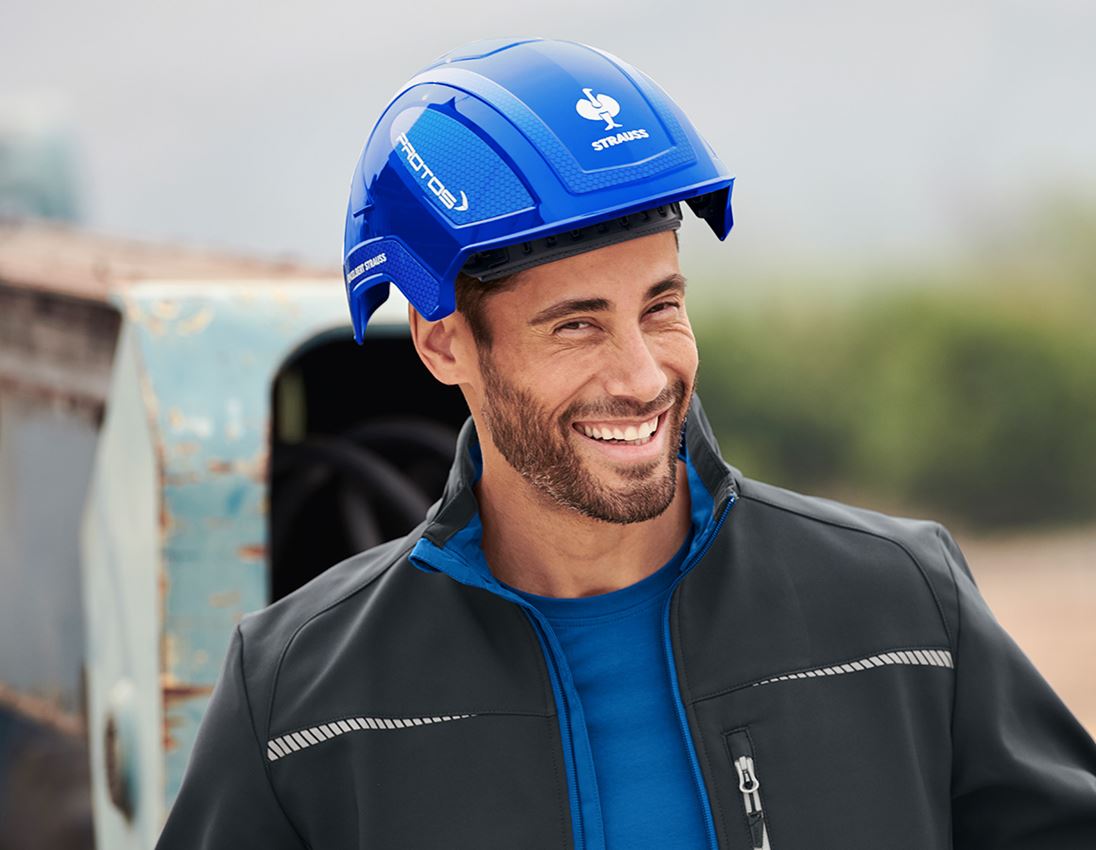 Sicurezza sul lavoro: e.s. casco da lavoro Protos® + STRAUSSbox 215 midi + blu/blu genziana