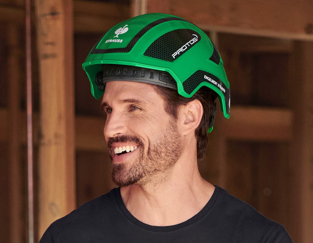 Sicurezza sul lavoro: e.s. casco da lavoro Protos® + STRAUSSbox 215 midi + verde/nero