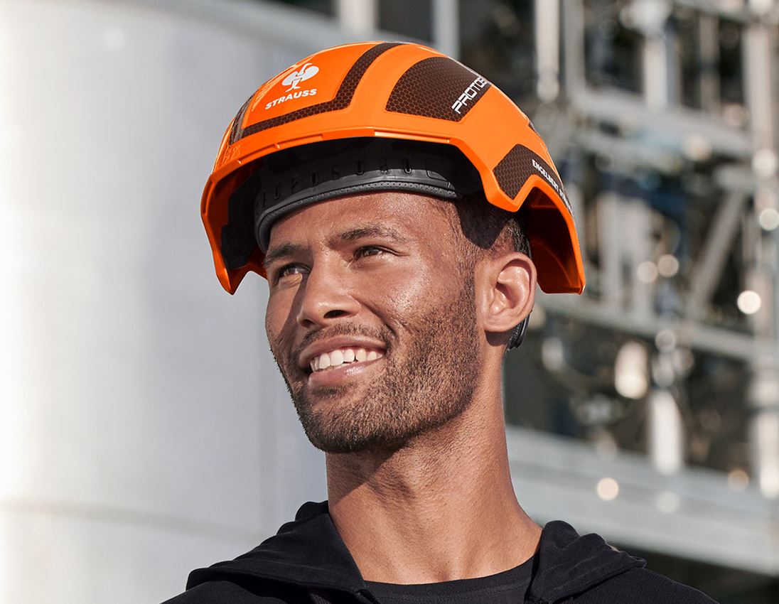 Sicurezza sul lavoro: e.s. casco da lavoro Protos® + STRAUSSbox 215 midi + arancio/nero