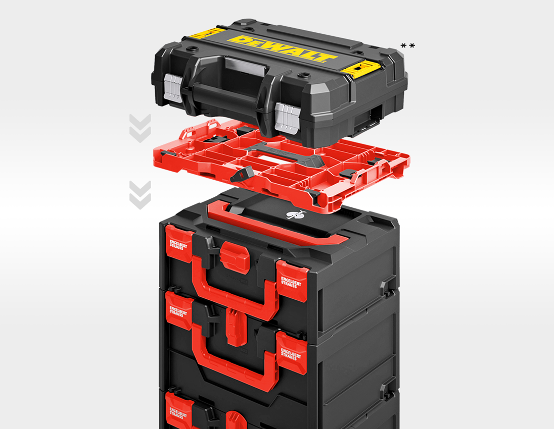 Sistema STRAUSSbox: Piastra adattatrice ibrida STRAUSSbox + rosso/nero 1