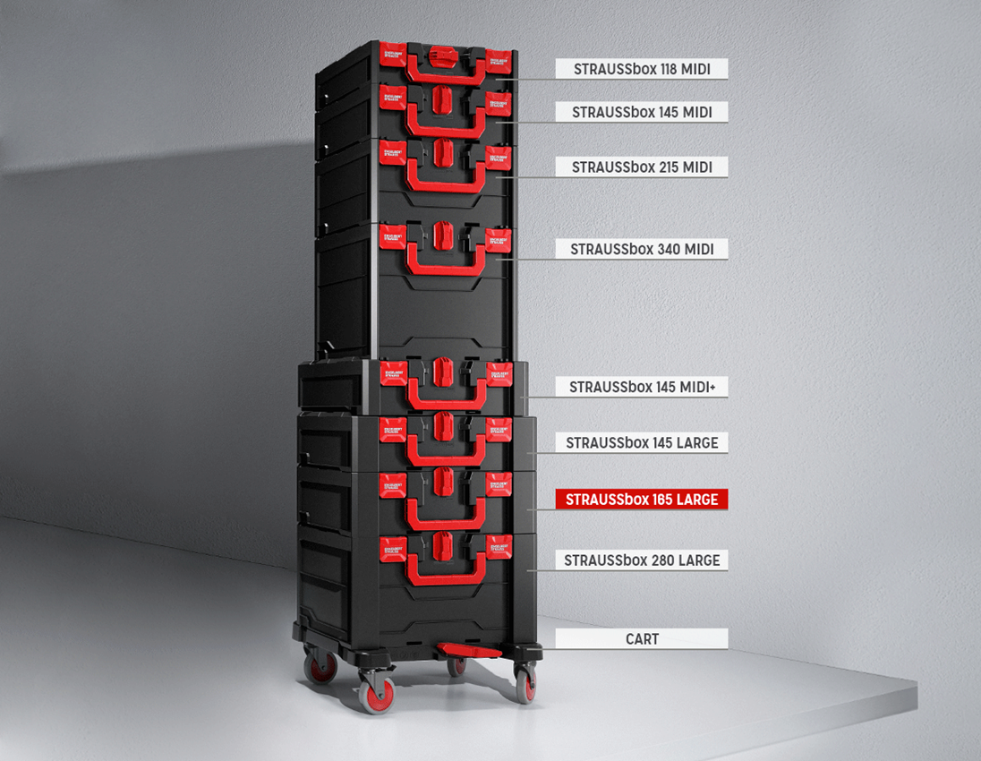 Sistema STRAUSSbox: STRAUSSbox 165 large + nero/rosso