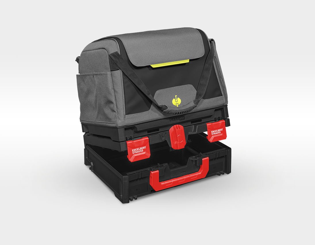 Sistema STRAUSSbox: STRAUSSbox tasca porta attrezzi chiusa + grigio basalto/giallo acido 2