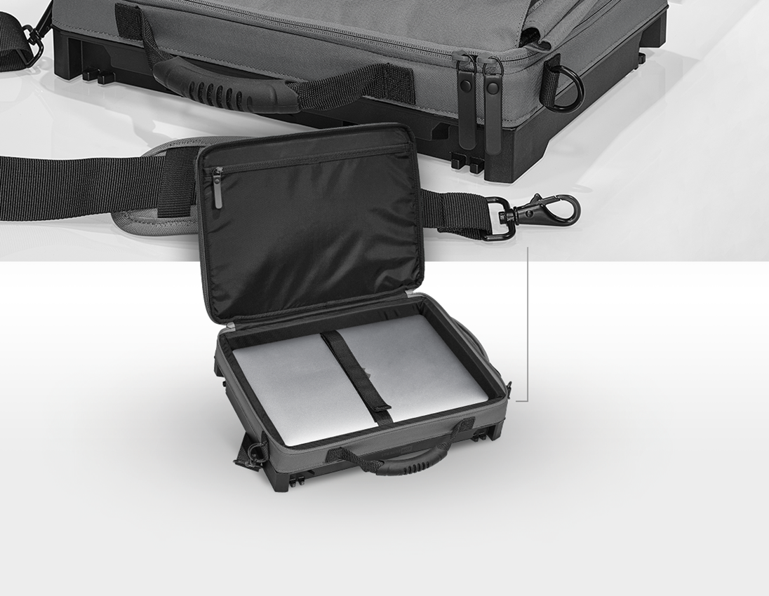 Sistema STRAUSSbox: STRAUSSbox borsa per computer portatile + grigio basalto/giallo acido 1