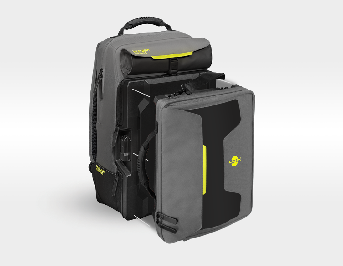 Sistema STRAUSSbox: STRAUSSbox borsa per computer portatile + grigio basalto/giallo acido 3