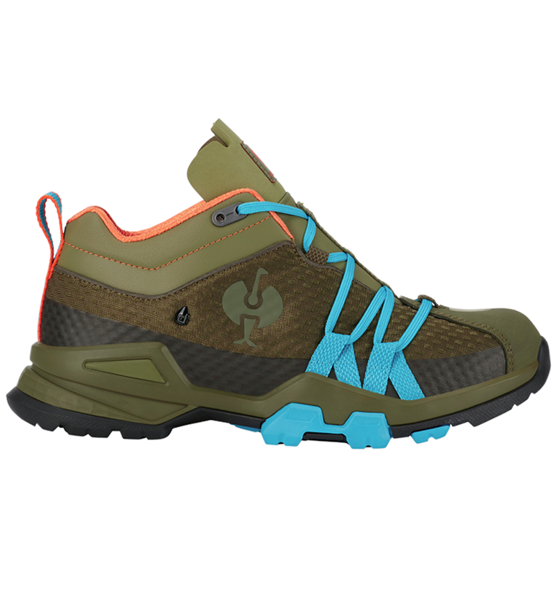 O2: O2 scarpe da lavoro e.s. Kobuk low + verde fango/blu nizza