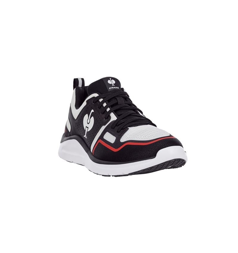 O1: O1 scarpe da lavoro e.s. Antibes low + nero/bianco/rosso strauss 5