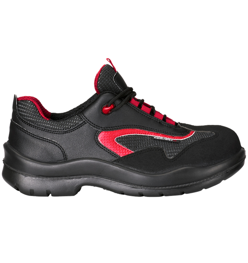 S1P: S1P scarpe basse antinfortunistiche Comfort12 + nero/rosso