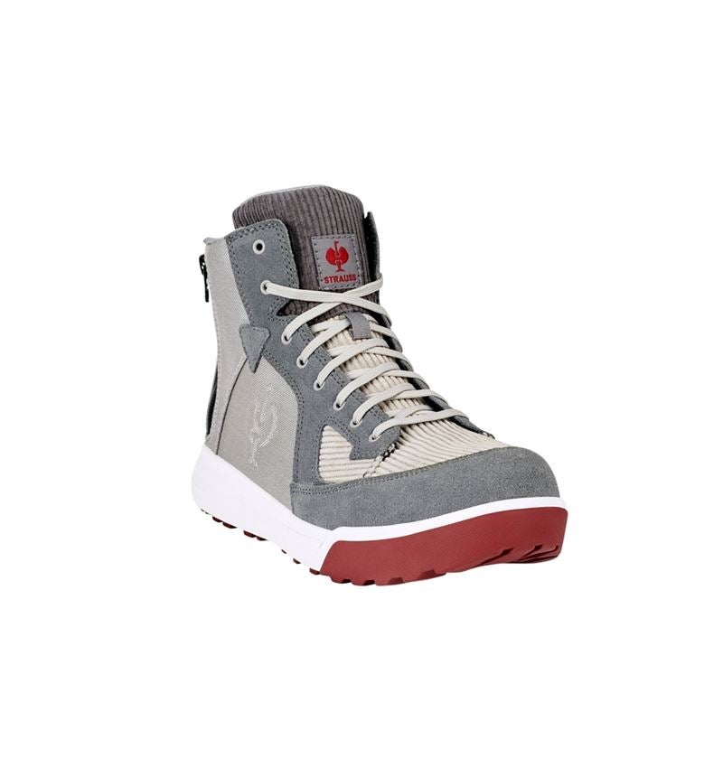 S1: S1 scarpe antinfortunistiche e.s. Janus II mid + grigio piccione/cemento/rosso velluto 2