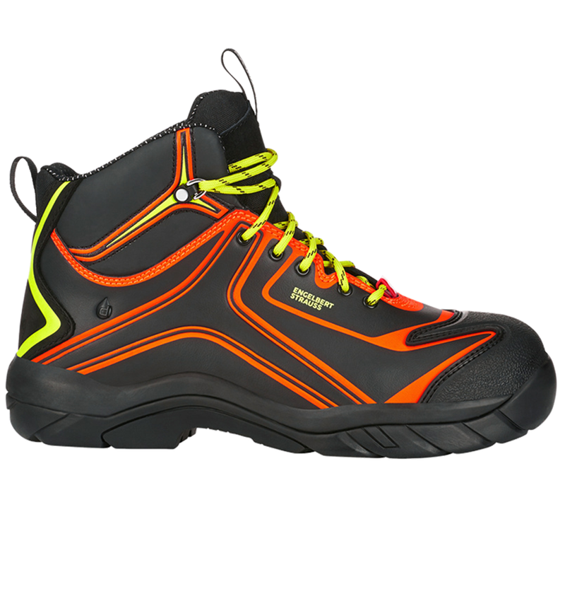 Safety Trainers: e.s. S3 scarpe antinfortunistiche Kajam + nero/arancio fluo/giallo fluo 2