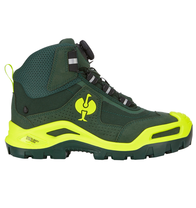 Scarpe: S3 scarpe antinfortunistiche e.s. Kastra II mid + verde/giallo fluo 4