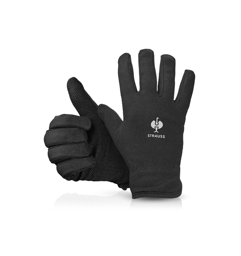 Rivestito: e.s. guanti invernali in Fleece Comfort + nero