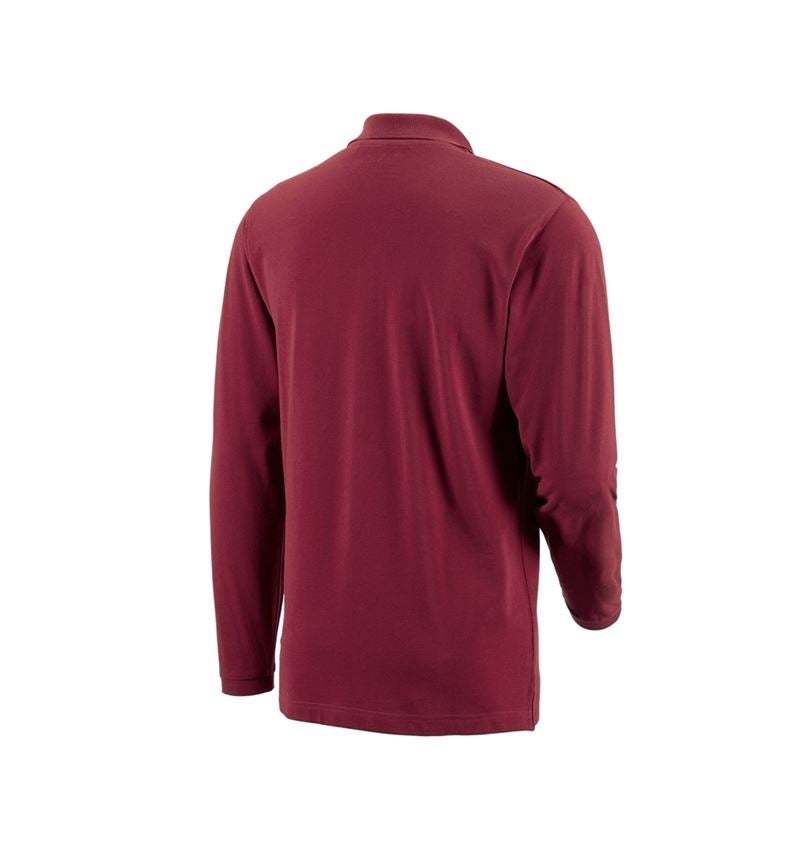 Maglie | Pullover | Camicie: e.s. longsleeve polo cotton Pocket + bordeaux 2