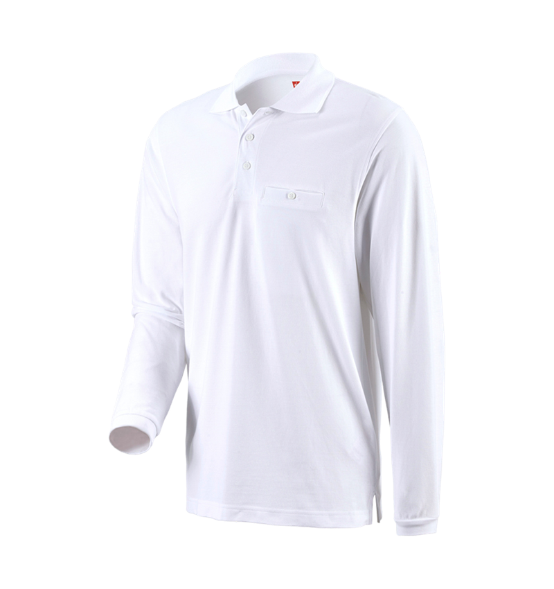 Maglie | Pullover | Camicie: e.s. longsleeve polo cotton Pocket + bianco 1