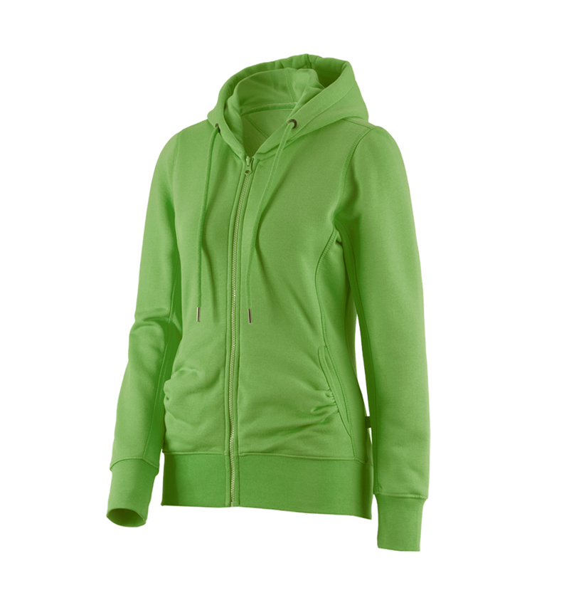 Maglie | Pullover | Bluse: e.s. Felpa aperta con cappuccio poly cotton, donna + verde mare 1