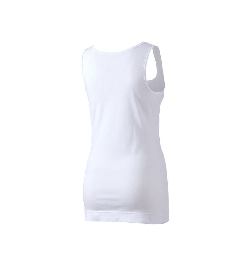 Maglie | Pullover | Bluse: e.s. Long-Tank cotton, donna + bianco 2