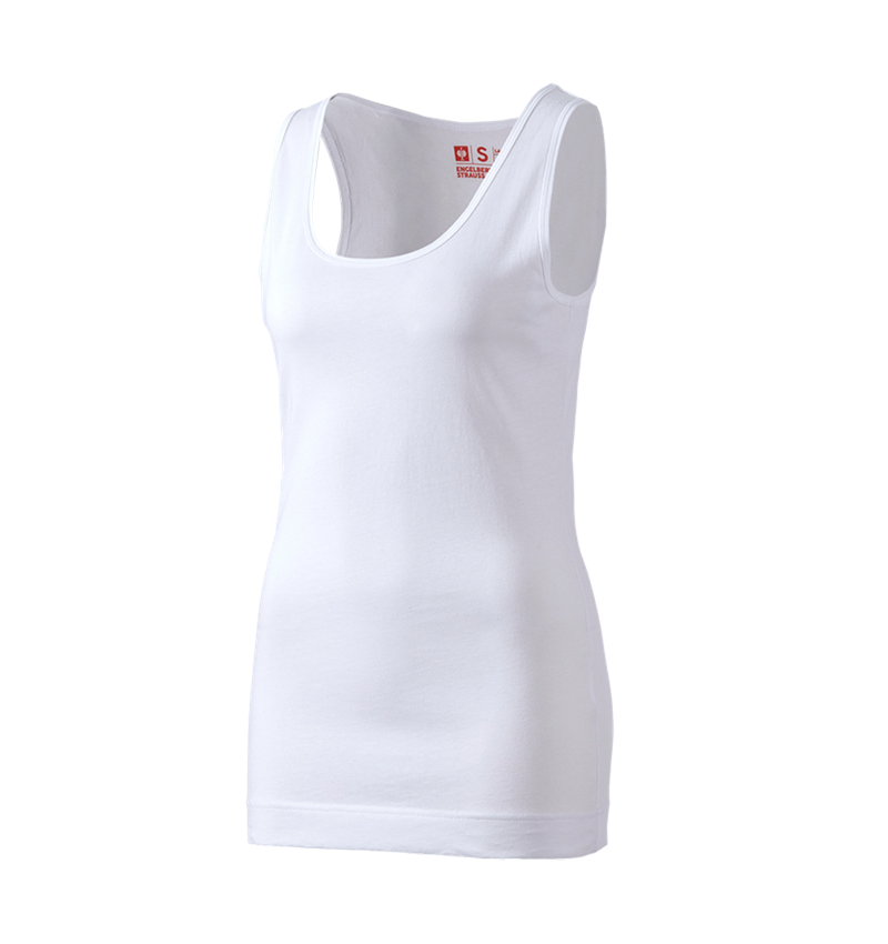 Temi: e.s. Long-Tank cotton, donna + bianco 1
